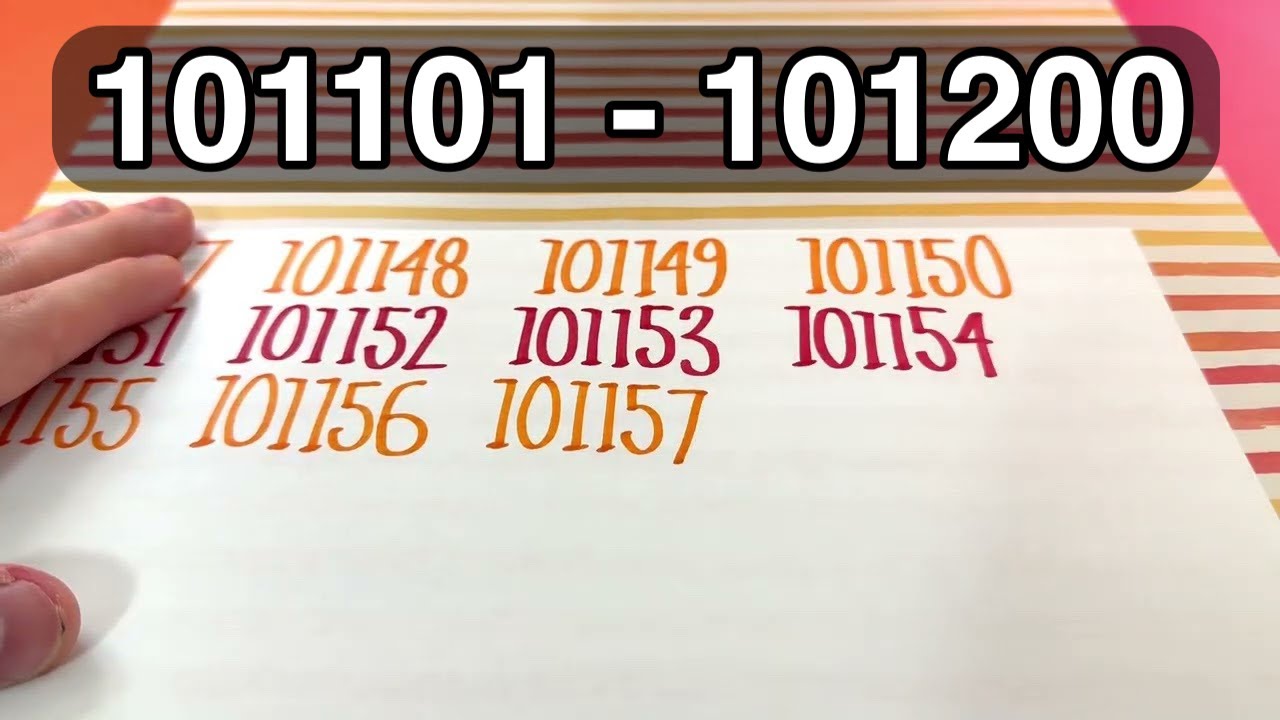 ✍️ Writing 101101 to 101200