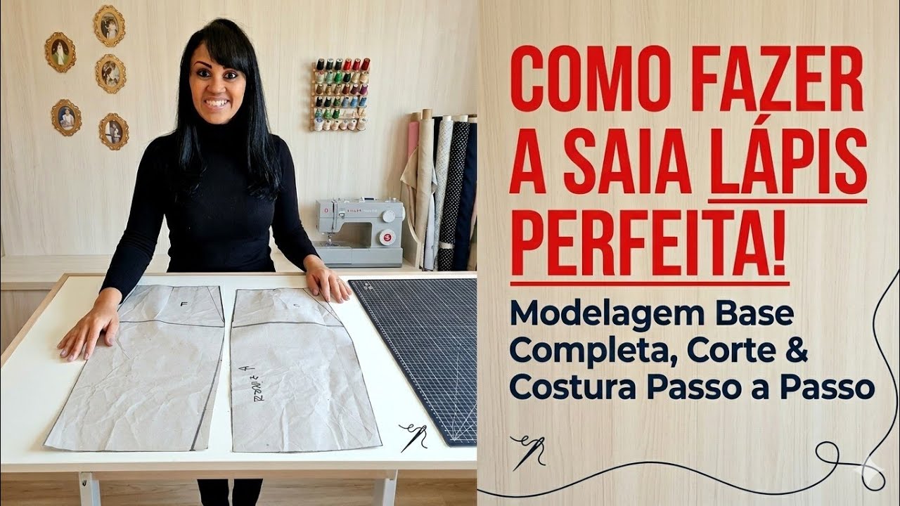 ✅️ DIY Modelagem Base de Saia Reta/Lápis_Tutorial de Costura passo a passo para iniciantes