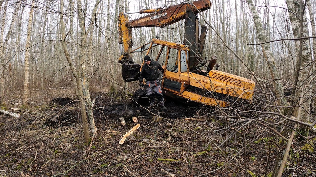 Old Simit excavator get real stuck in Estonian forest. Part one