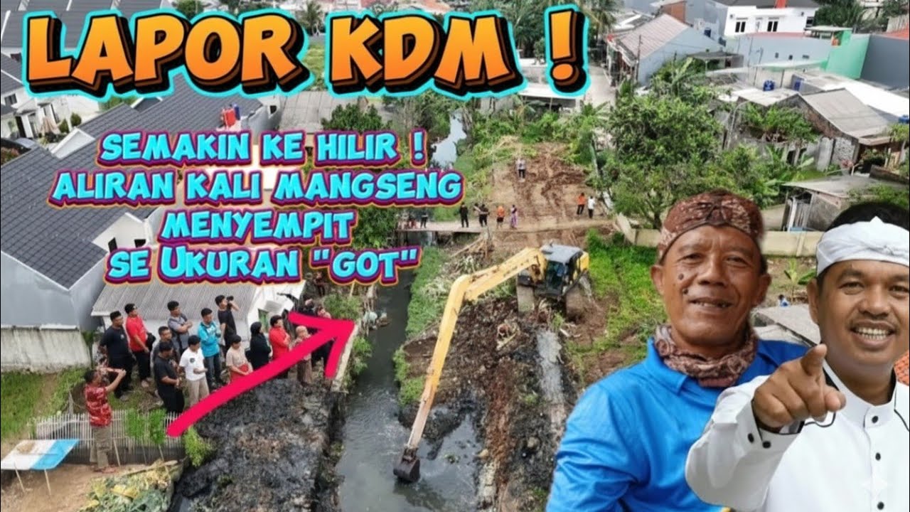 LAPOR KDM❗️SEMAKIN KE HILIR KALI MANGSENG LEBARNYA SEUKURAN GOT ! HANYA 1 METER PANTAS SERING BANJIR