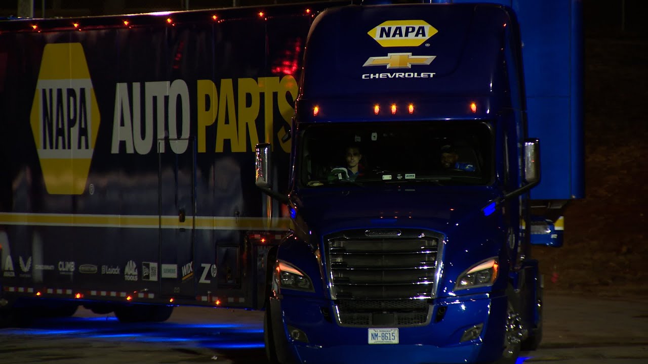 NASCAR HAULERS LEAVING BOWMAN GRAY AFTER THE CLASH
