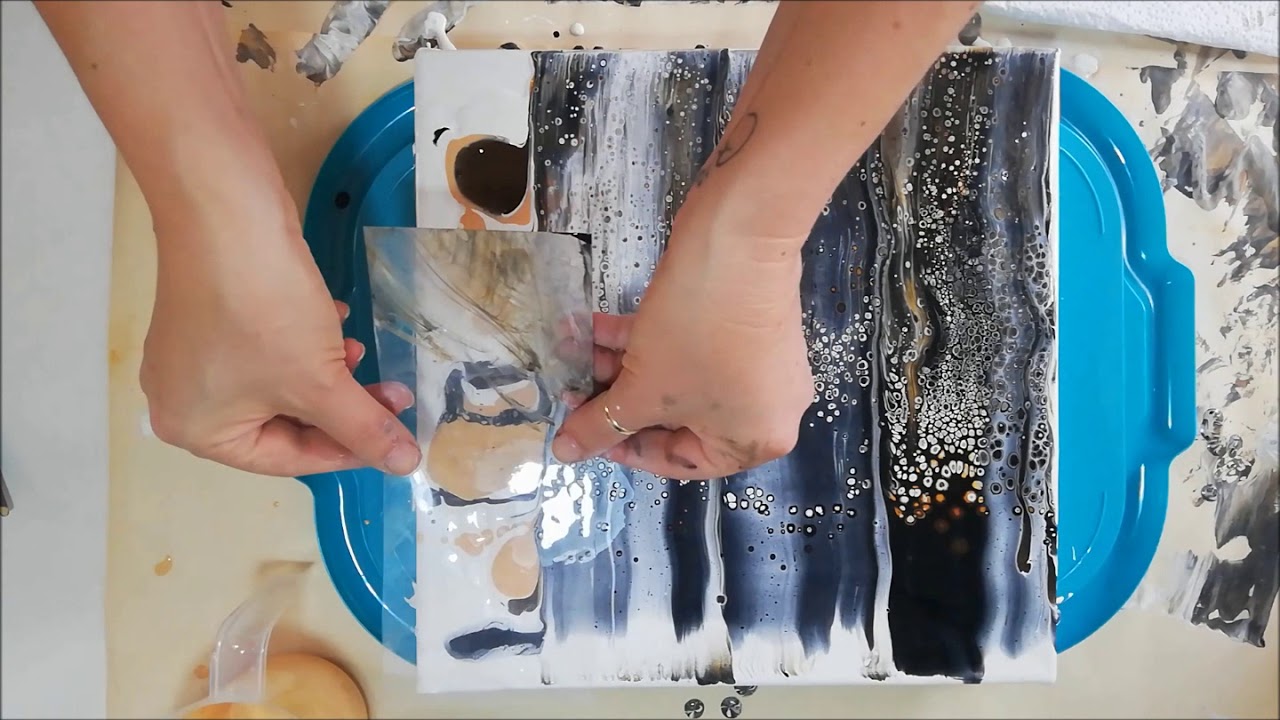 Acrylic Pour SWIPE TECHNIQUE 4 Colors Only!