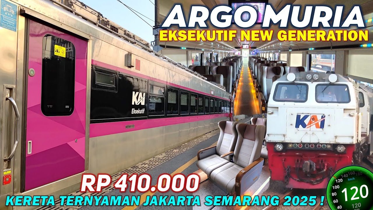KERETA JAKARTA SEMARANG TERNYAMAN ! Naik KA ARGO MURIA New Generation Terbaru 2025, Nyaman dan Cepat