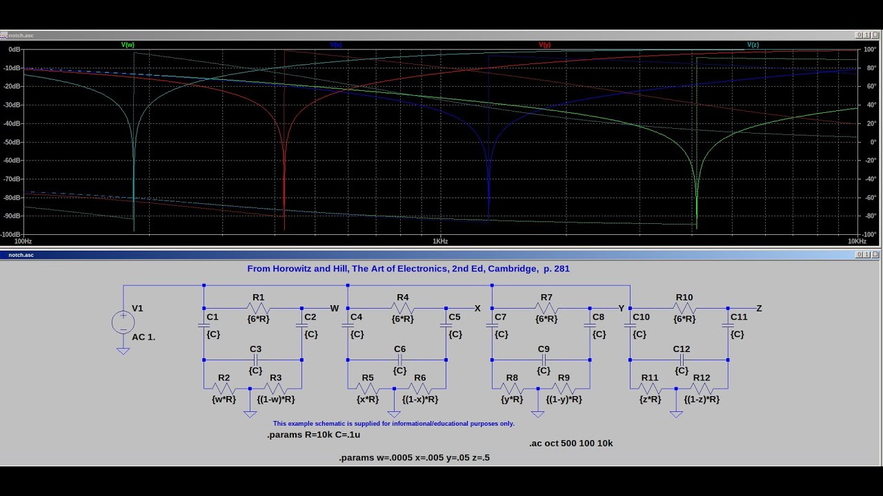 Electronic Basic 1: LTSpice Design And Simulate Notch Filter