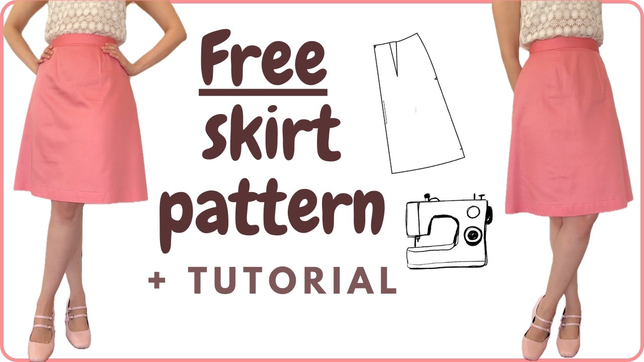Classic A-Line skirt sew along + Free PDF sewing pattern to download 🧵 Beginner friendly tutorial ✂️