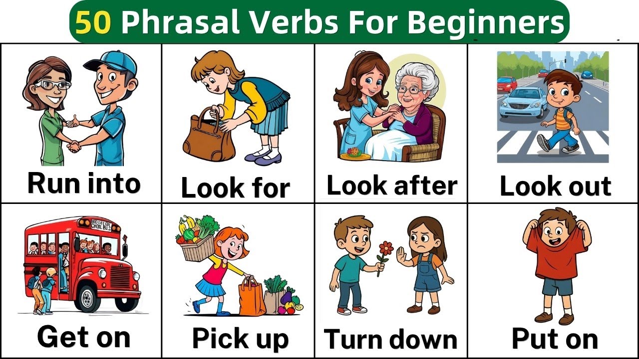50 Phrasal Verbs For Beginners | Phrasal Verbs with Examples | Learn English Vocabulary