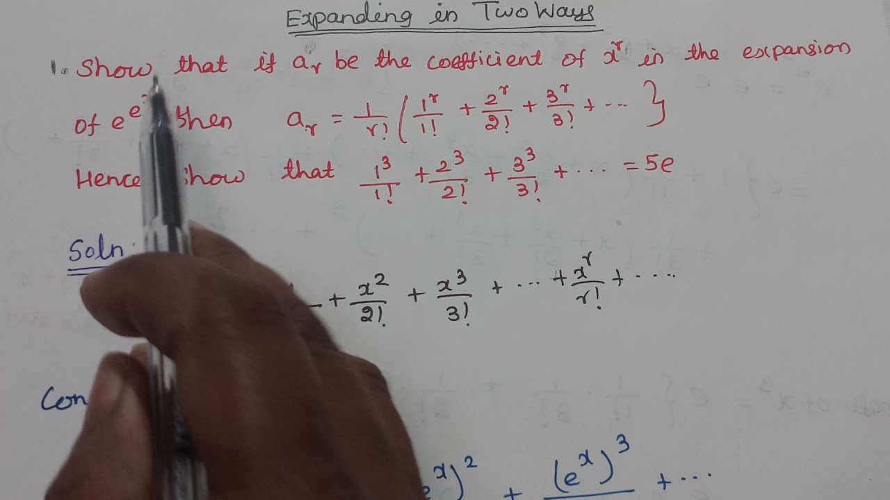Two way expansion of exponential term