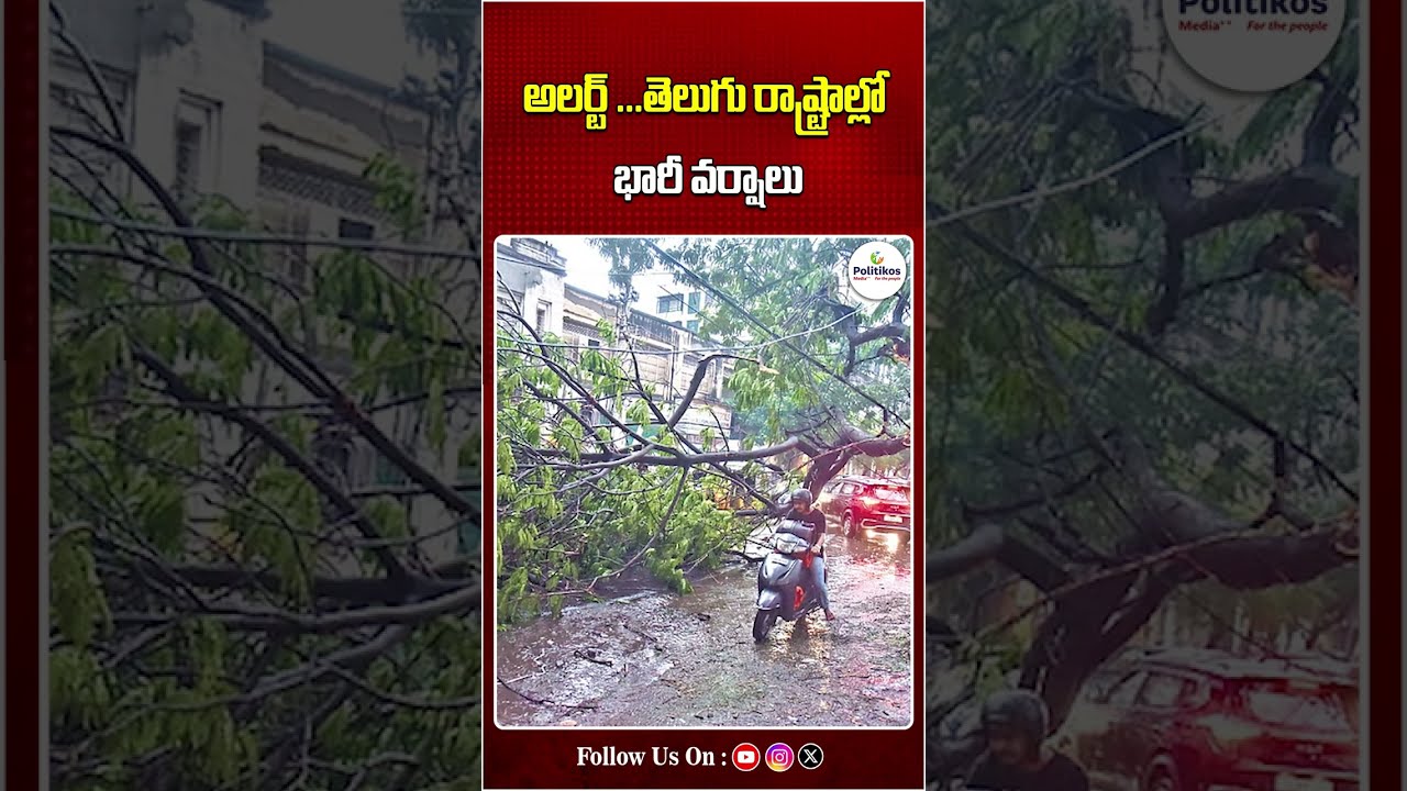 IMD Rain Alert : అలర్ట్ ...తెలుగు రాష్ట్రాల్లో భారీ వర్షాలు #shorts @PolitikosMedia