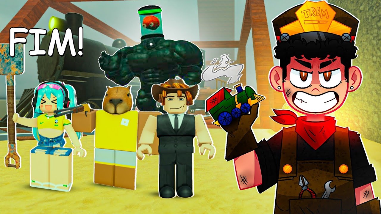 Eu meus dois amigos baitolas ZERAMOS Dead Reails no Roblox