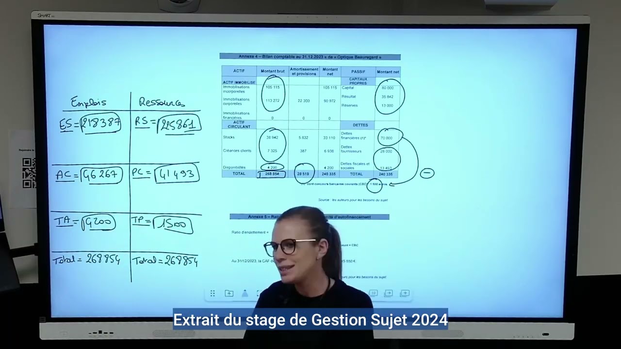 Stage Gestion Sujet 2024 BTS Opticien Lunetier