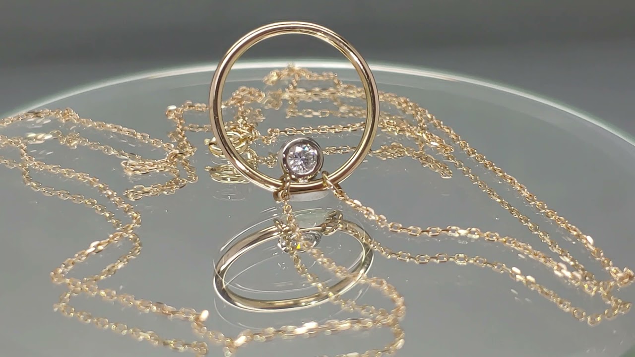 MJW Jewelry Display: Unique Rotating Circle Necklace With Diamond