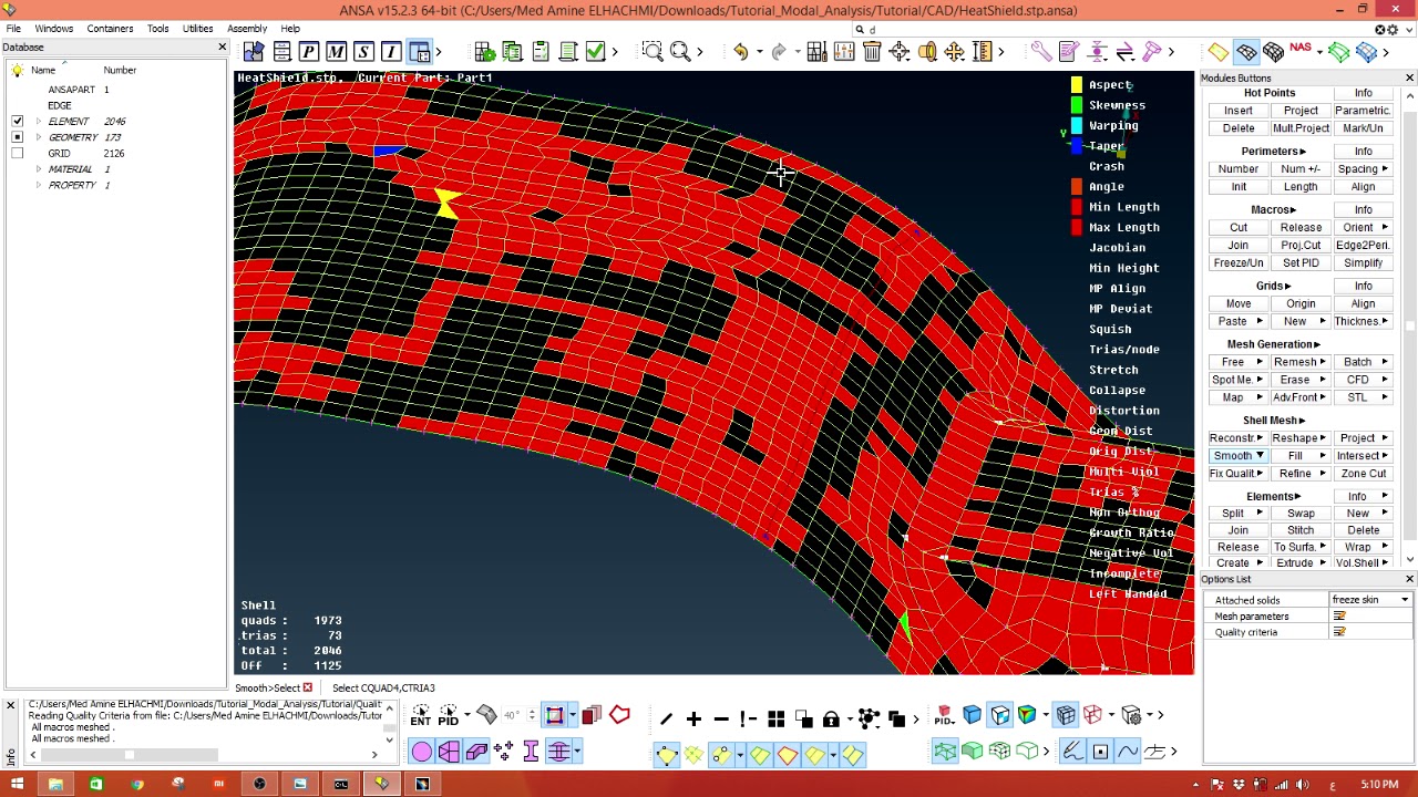 Mohamed Amine EL HACHMI | How to fix Mesh off elements using ANSA Tips