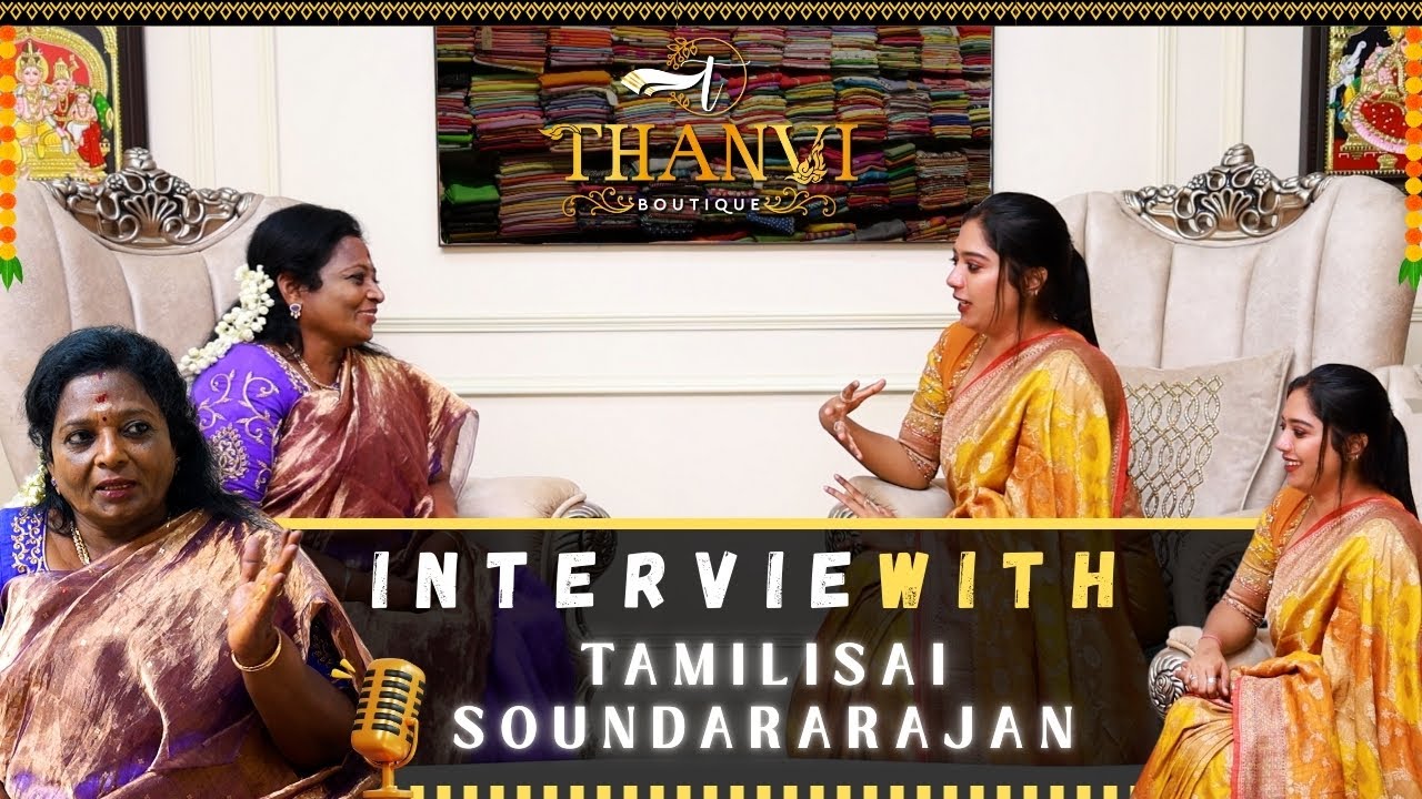Thanvi Boutique Sarees Collections Unique-ஆ இருக்கு - Tamilisai Soundararajan Saree Interview