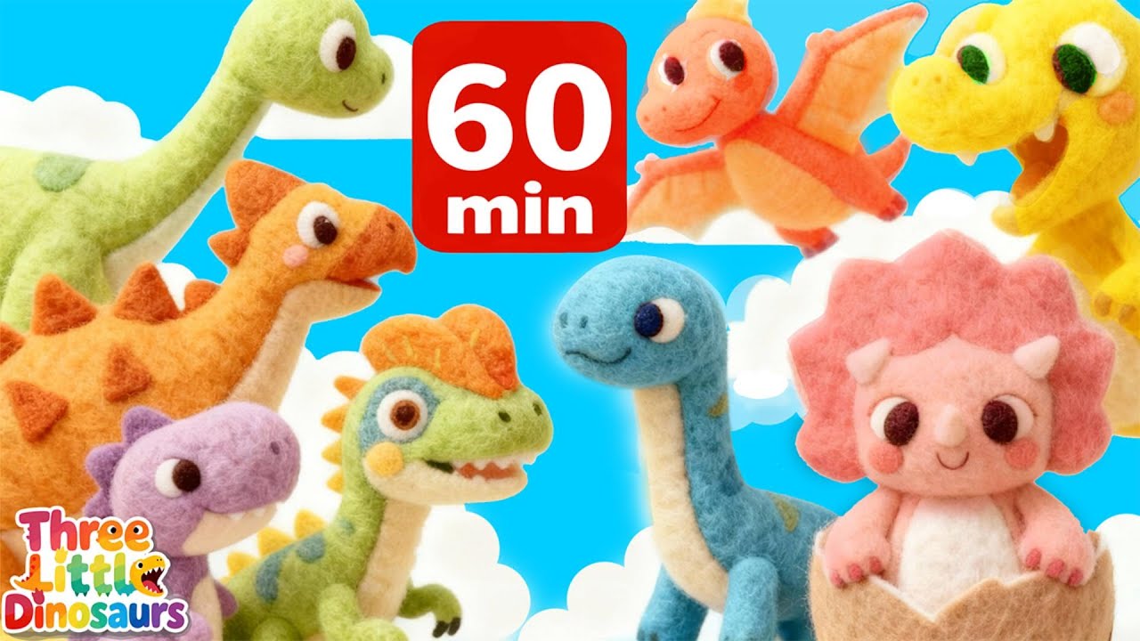 60-Minute Dinosaur Songs | Nursery Rhymes | Dinosaurs for Kids | Toddlers, Kids, Babies Songs