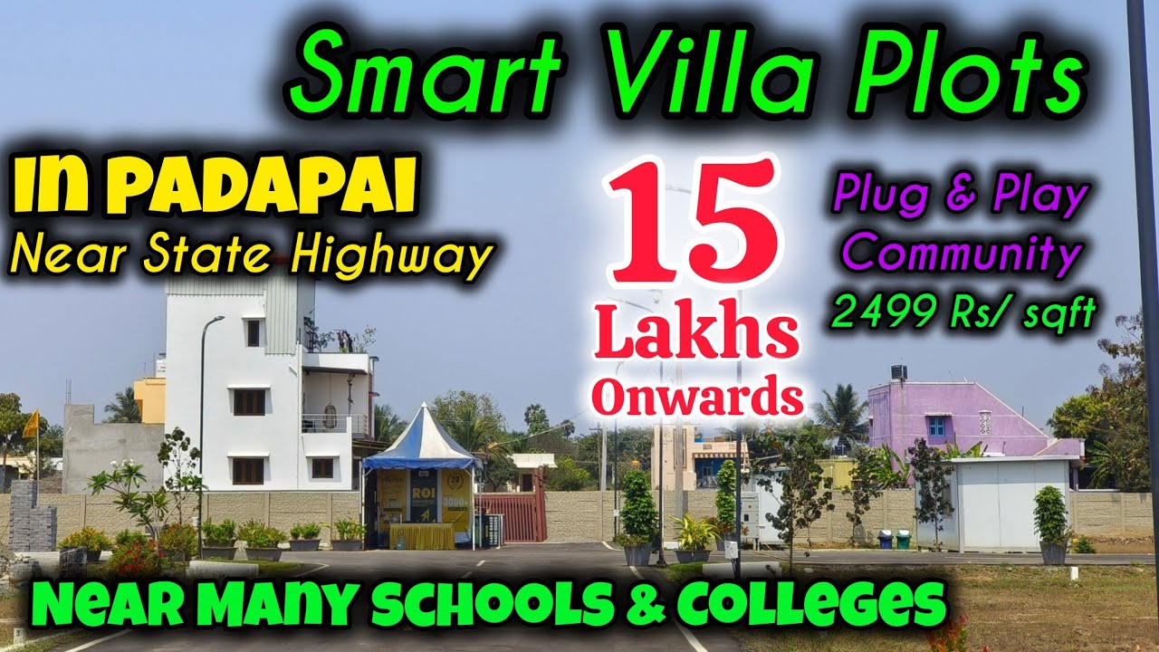 🤑தாராளமா வாங்கலாம் ₹15 Lakhs onwards Villa Plots In Padapai | Near Schools & College 1.2km Main Road