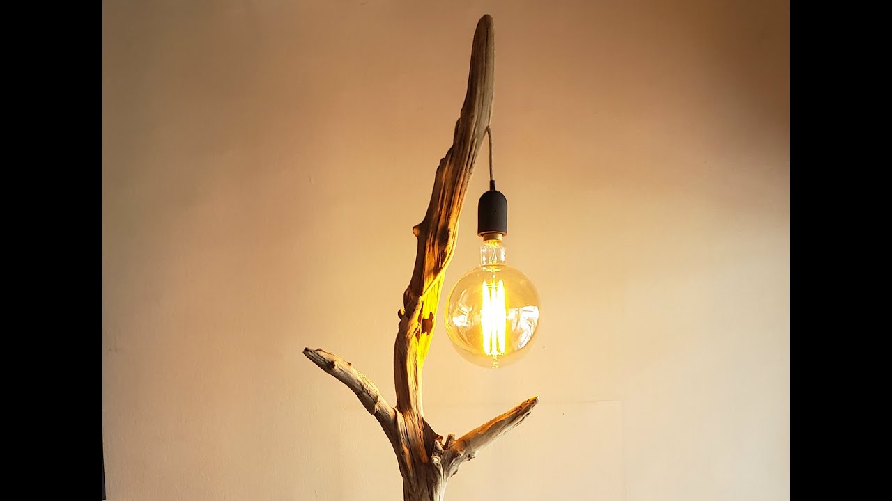 Tutoriel lampadaire en bois flotté et pied en granit