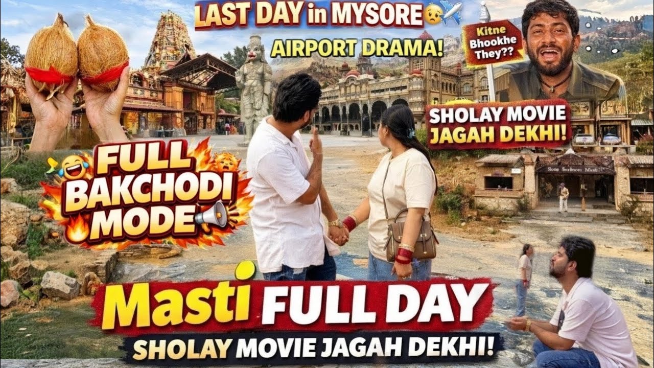 @kkforevervlogs Mysore Vlog | Sholay Shooting Spot 😱 + Mysore Palace + Airport Drama ✈️