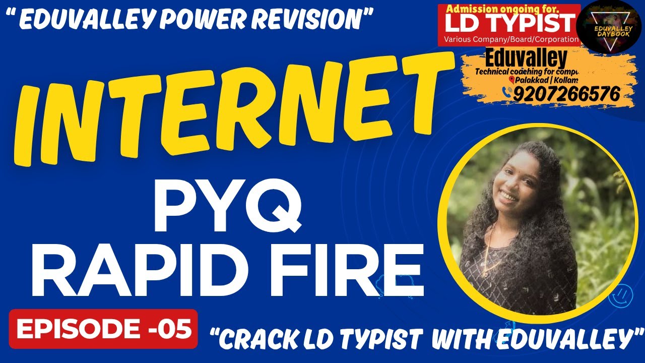 Eduvalley's Power Revision on Internet | Question Practice | LD Typist | Eduvalley