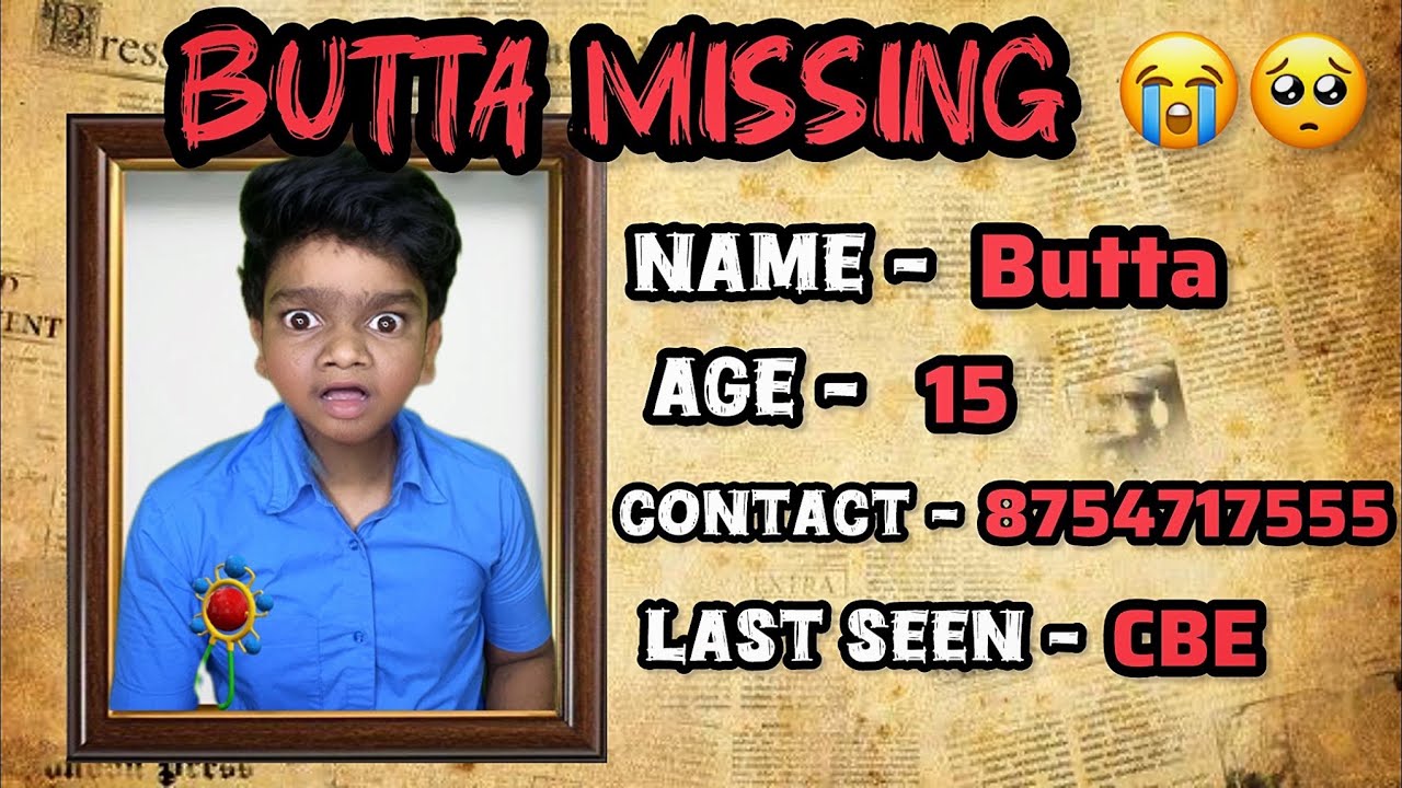 Butta Missing 😭🥺 | Arun Karthick |