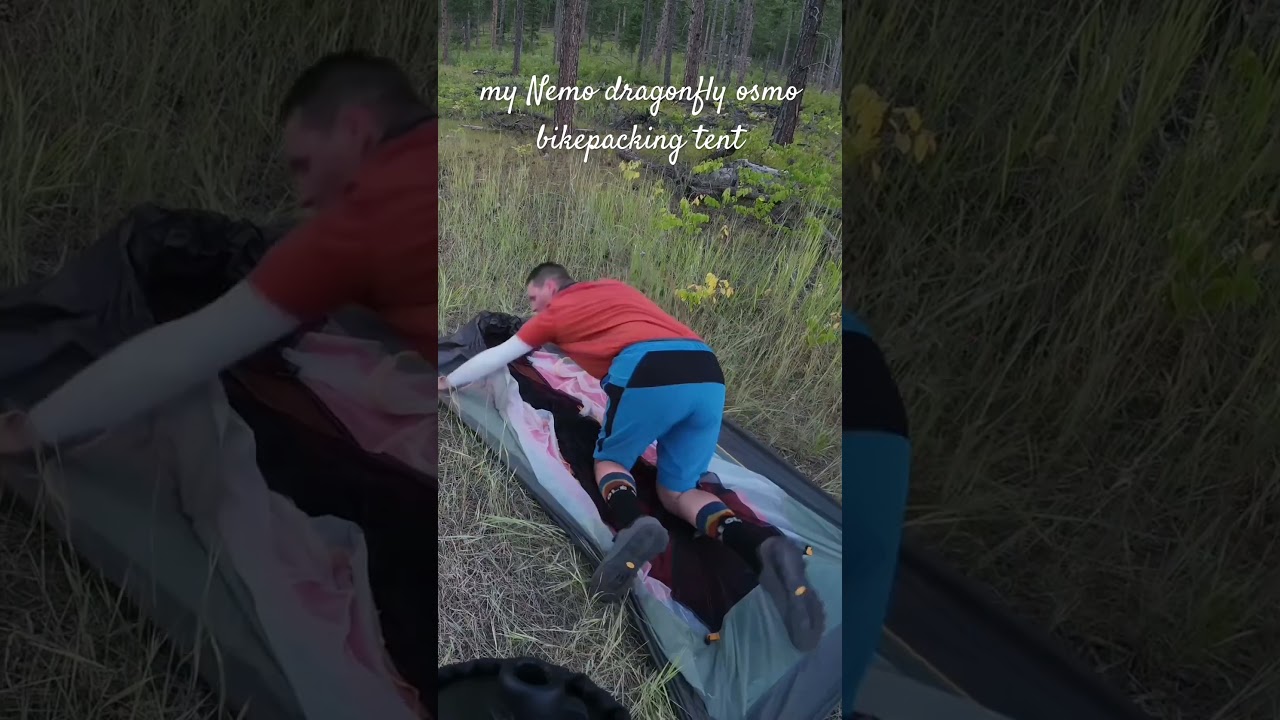 30sec Tent set up, lol #nemodragonfly #bikepackinggear #bikepacking #camping