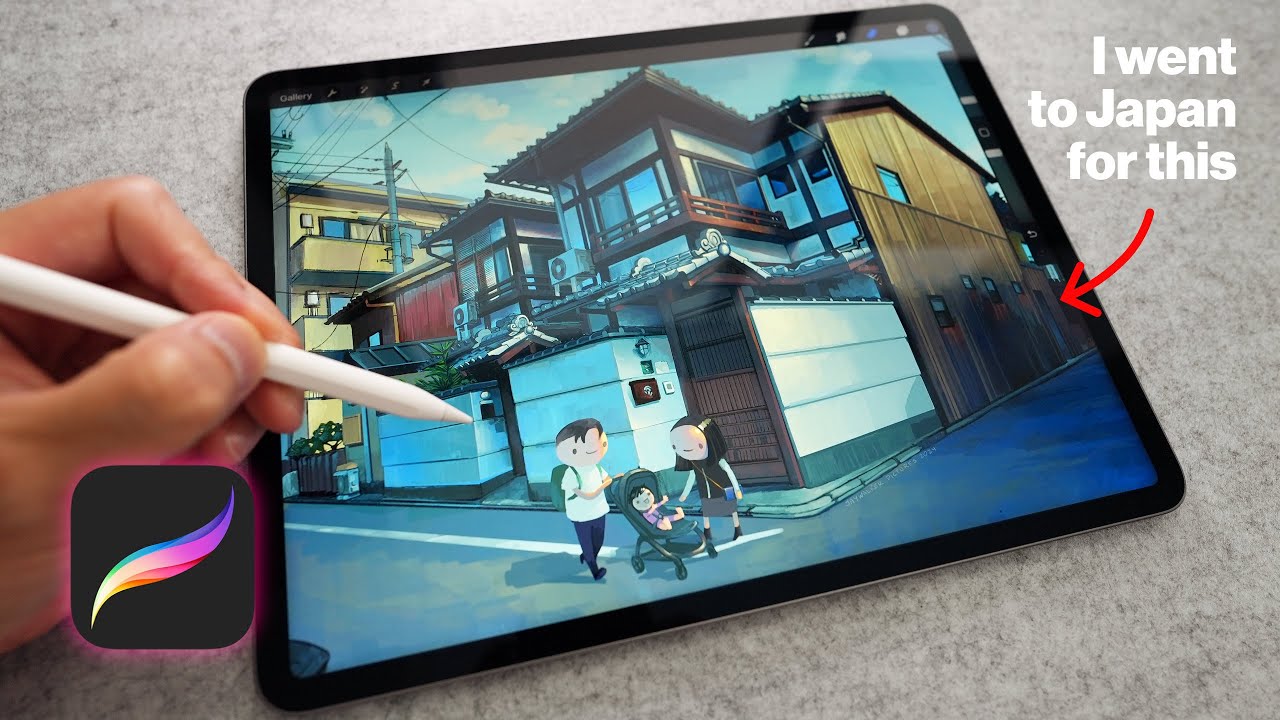 I went to Japan for this... [Urban landscape painting with Procreate]