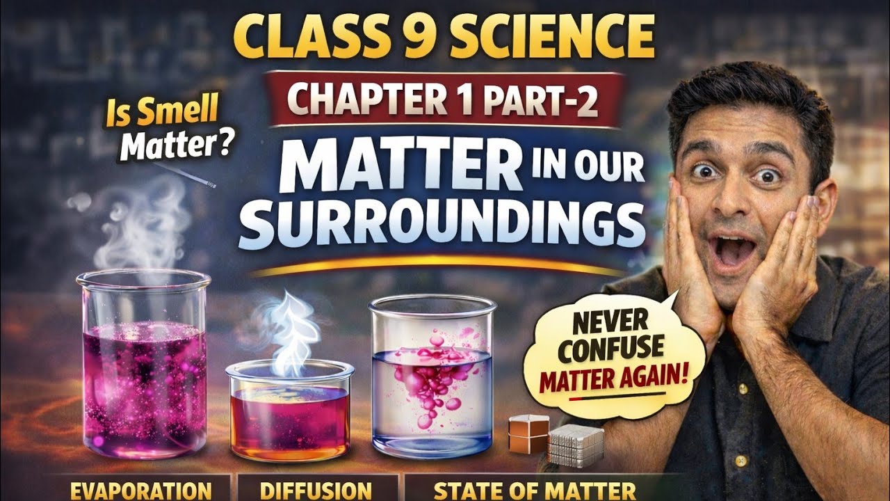 Class 9 Science Ch 1 Part 2 | States of Matter, Diffusion & Evaporation | Full Explanation