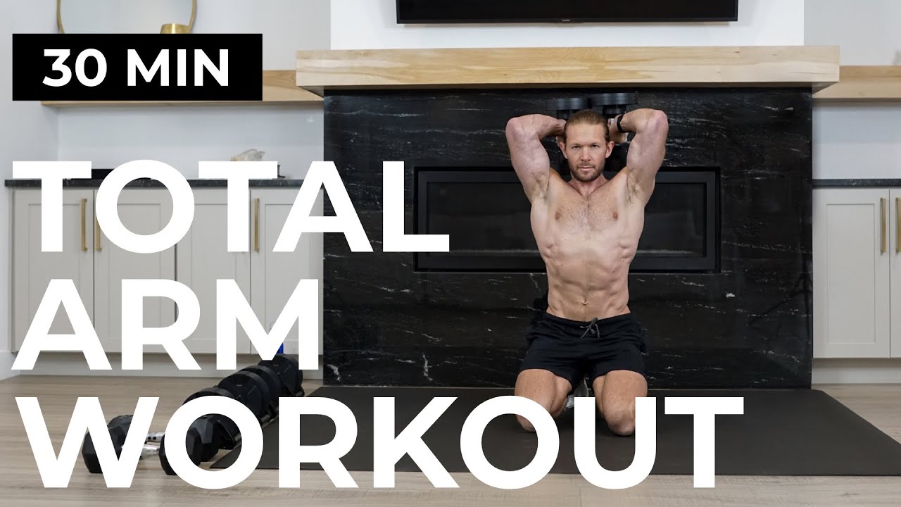 30 Min TOTAL ARM WORKOUT WITH DUMBBELLS (Biceps, Triceps + Shoulders)