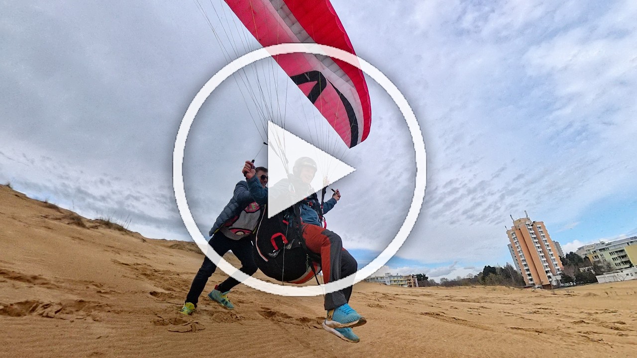 Paragliding, Groundhandling Krasimir Kartalov playground on the Beach :)