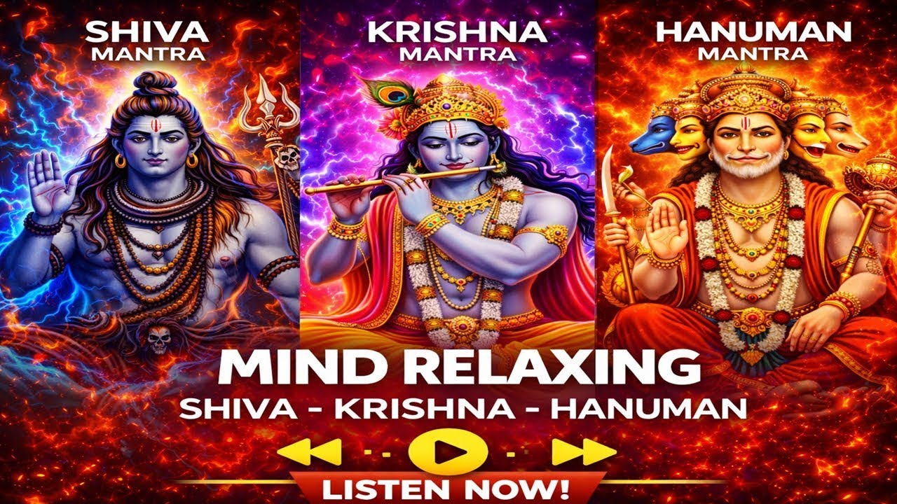 🔴 POWERFUL MANTRAS TO REMOVE NEGATIVE ENERGY | TOP 3 – SHIVA MANTRA, KRISHNA MANTRA, HANUMAN MANTRA