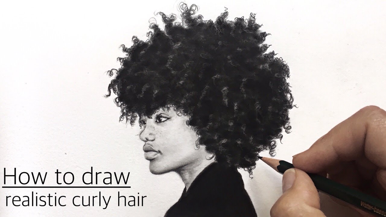 How to draw realistic curly Hair / Afro Hair
