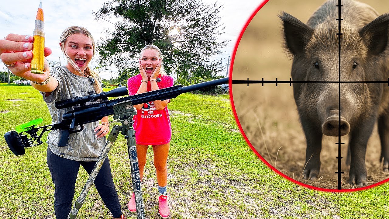 We hunted hogs with the biggest RIFLE IN THE WORLD! It wasn't pretty!