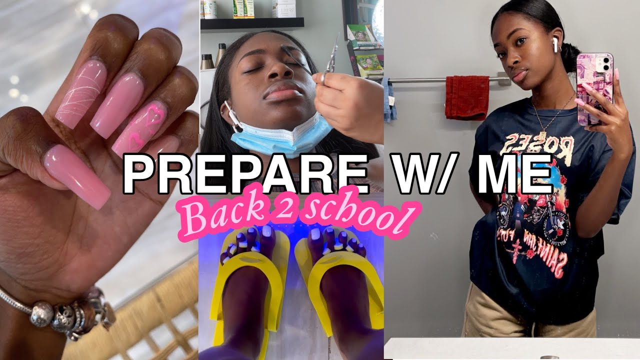 GRWM: BACK TO SCHOOL! (Nails, hair, eyebrows)