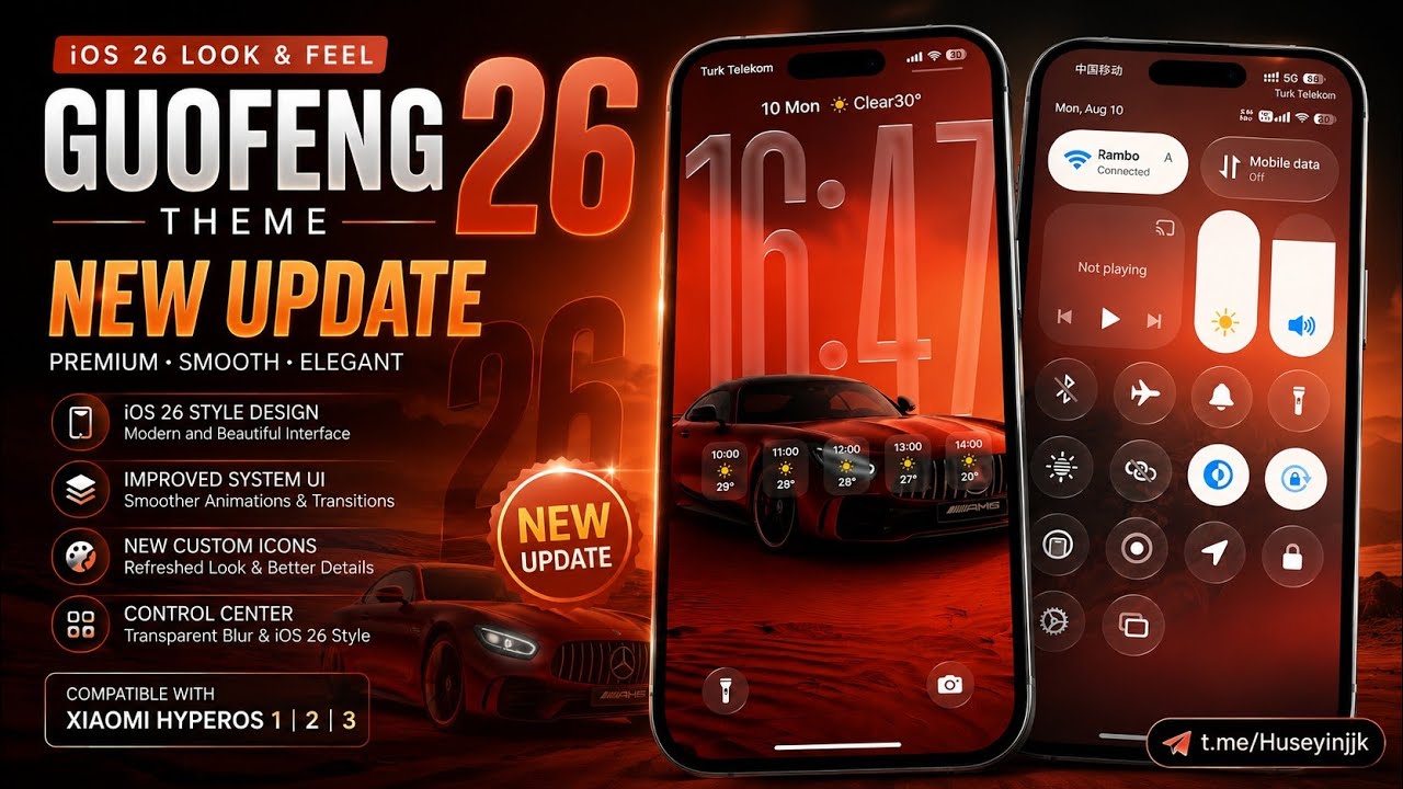 Guofeng 26 NEW UPDATE 🔥 iOS 26 Style Theme for HyperOS