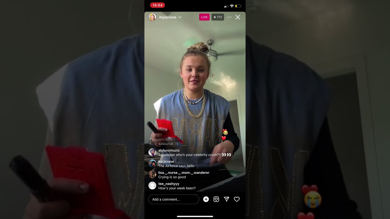 JoJo Siwa Instagram Live February 2024