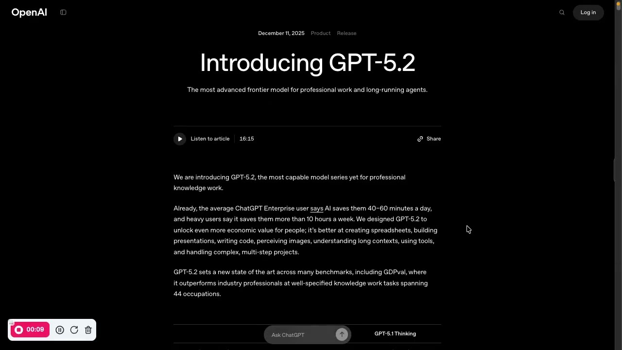 GPT-5.2 in 4 Minutes: Long Context + Agents + Vision (Release Walkthrough)