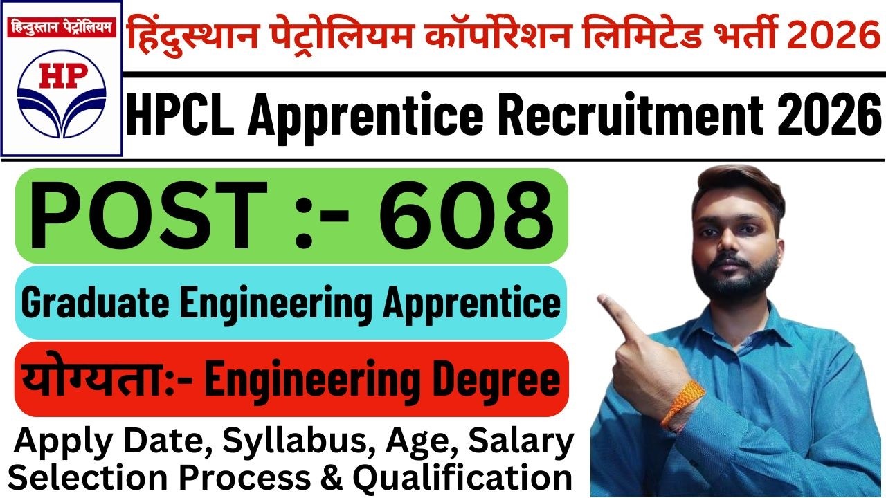 HPCL Apprentice Recruitment 2026 | HPCL Apprentice Vacancy 2026 | HPCL Apprentice Bharti 2026 |