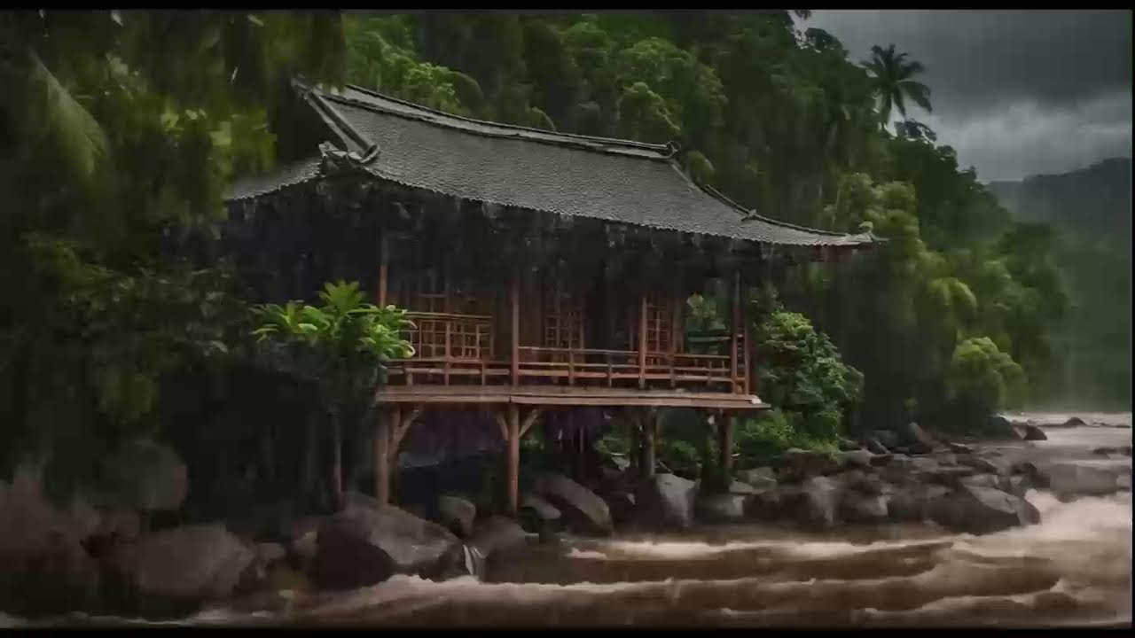 Tropical rain sounds. The effective way to fall asleep quickly is with the gentle pattering.