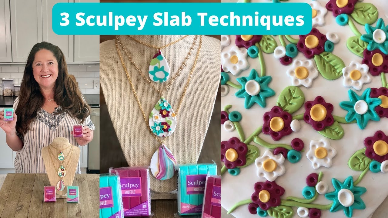 How to Make Polymer Clay Slabs with Sculpey Soufflé, plus Ideas for Scrap Slab Clay Pendants Jewelry