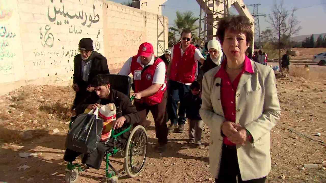 SYRIAN CONFLICT: EXODUS FROM MUADHAMIYA - BBC NEWS