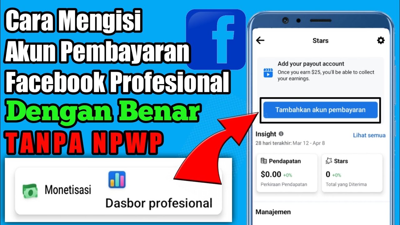 Cara Mengisi Akun Pembayaran Facebook Profesional Tanpa NPWP