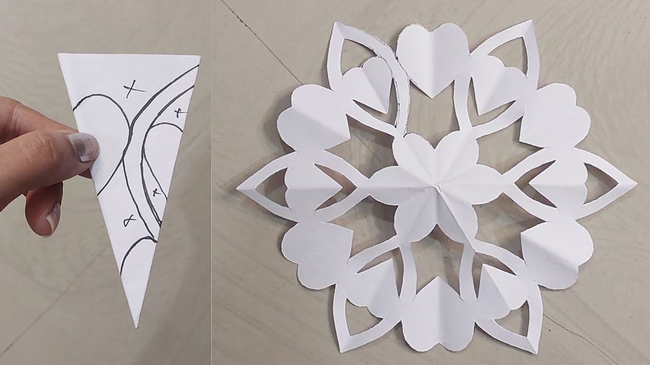 How to make easy and beautiful snowflakes ❄️♥️ #papercraft #snowflakes #part 168