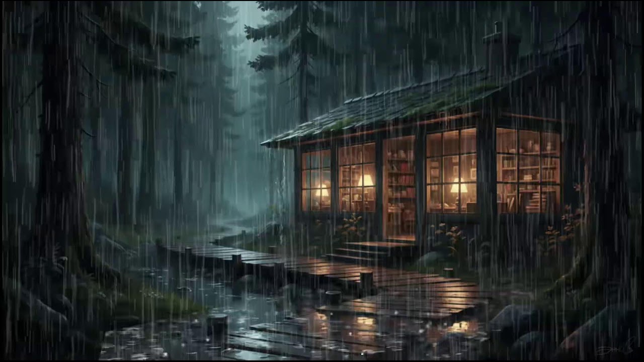 Cozy Forest Cabin in Rain 🌧 | Calm Rain Ambience for Deep Sleep, Relaxation, and Rain Therapy