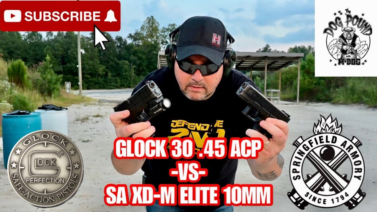 GLOCK 30 VERSUS SPRINGFIELD ARMORY XD-M ELITE! 45 ACP VERSUS 10MM!