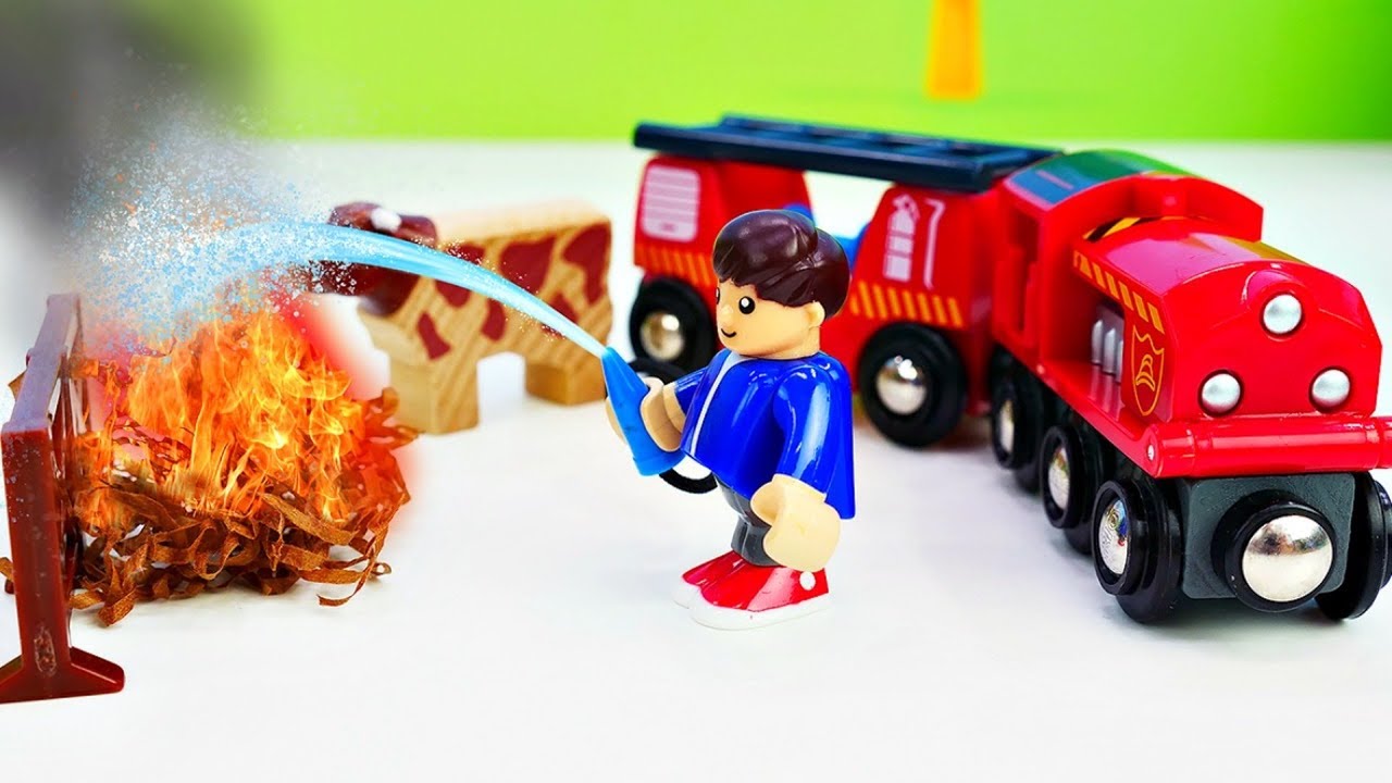 Spielzeug aus Holz - Die Brio Stadt - Feuer auf dem Bauernhof