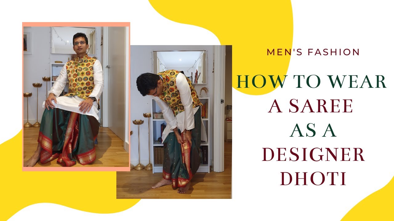 How to wear a Designer style Dhoti with a Saree