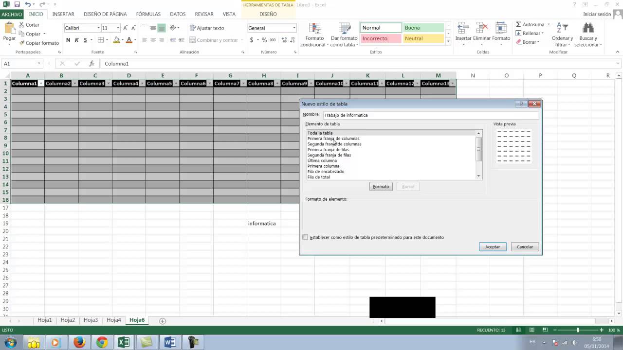 DISE&Ntilde;O DE FORMATOS EN EXCEL