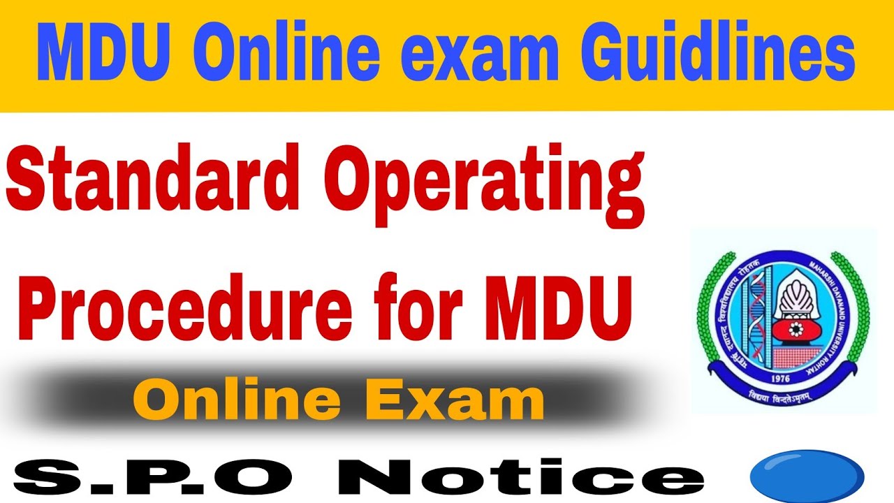 Mdu Standard Operating Procedure For Online Descriptive Exams 2025 || Mdu SOP 2025 || mdu SOP notice