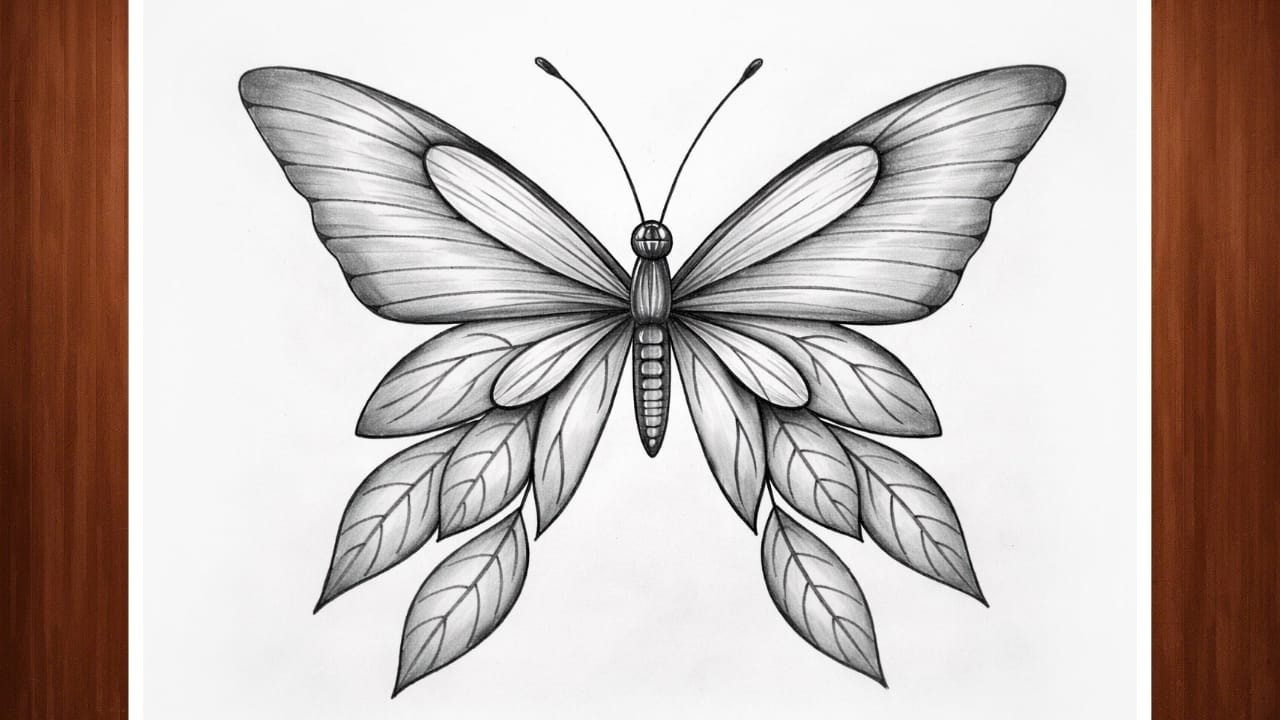 Easy and Beautiful Pencil Drawing Ideas | Butterfly Doodle Drawing  Step by Step for Beginners