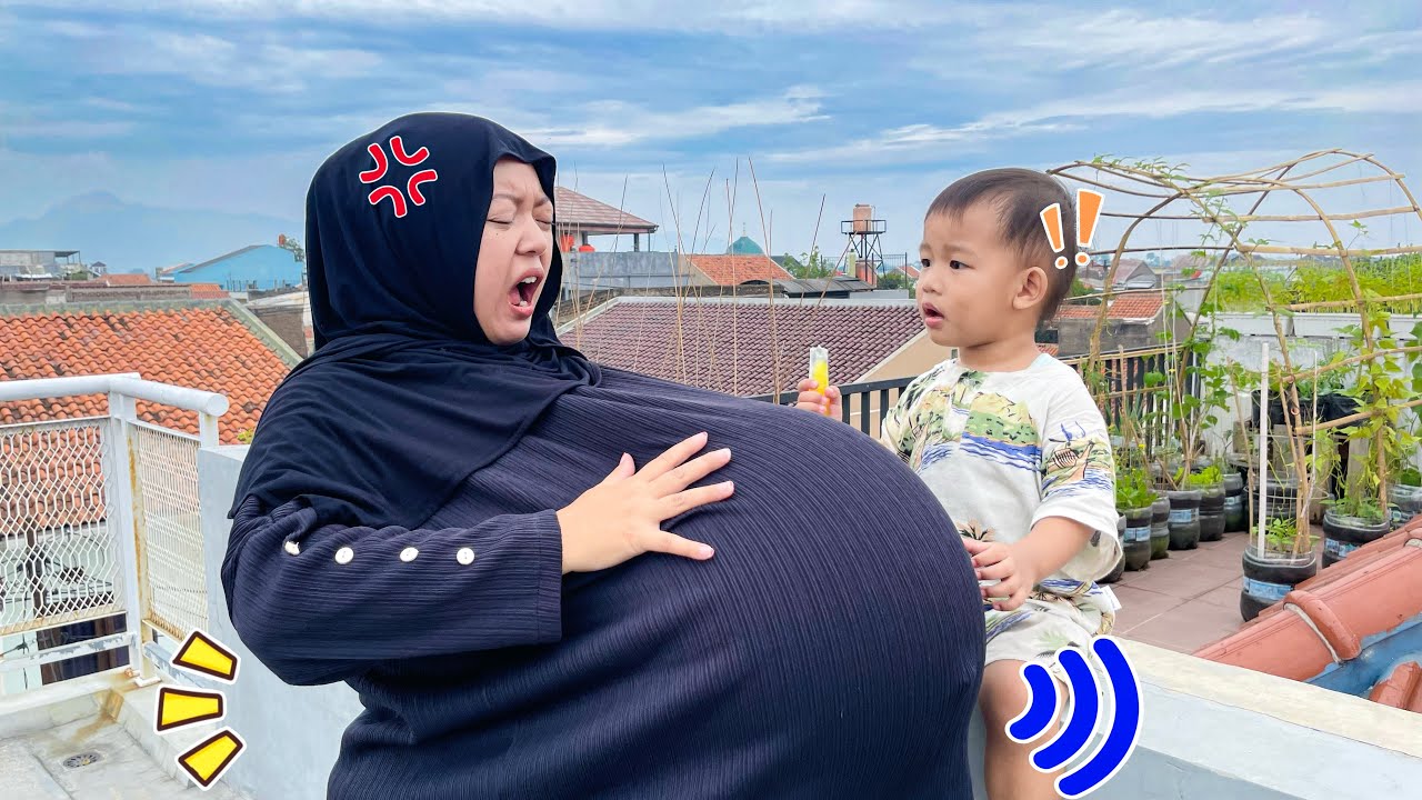 GARA2 MAKAN ES KIKO TIBA2 HAMIL 🤰🏻 TIUP BALON DALAM BAJU LANGSUNG KONTRAKSI 😱