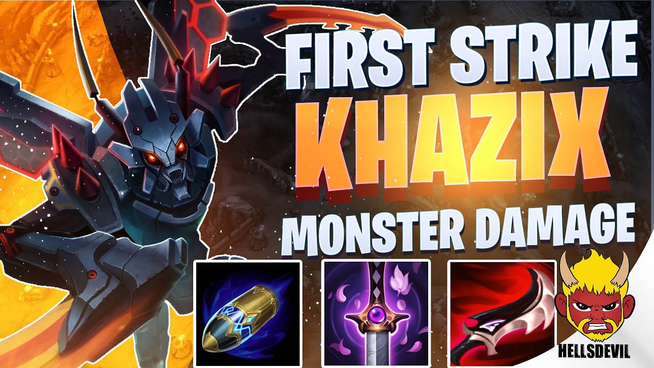 WILD RIFT | FIRST STRIKE MONSTER KHAZIX DAMAGE | Challenger Khazix Gameplay | Guide & Build
